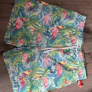Swimming trunks with flamingos 🦩. Great for swimming or casual wear😎